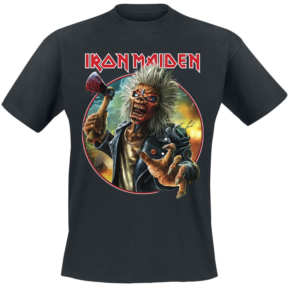 T-Shirt Manches courtes  de Iron Maiden - Axe Eddie Circle - S à 4XL - pour Homme - noir - Iron Maiden