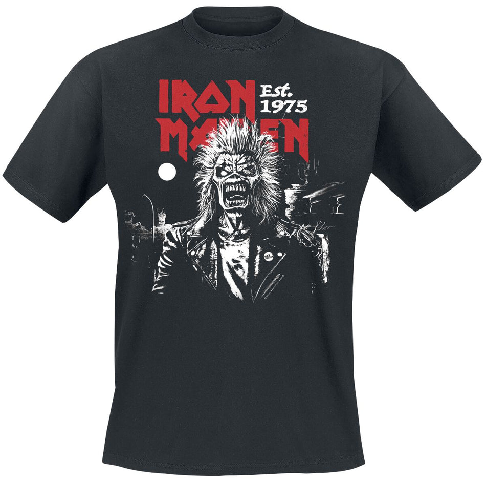 T-Shirt Manches courtes  de Iron Maiden - Portrait Eddie Screaming Straight Logo - S à 4XL - pour Homme - noir - Iron Maiden