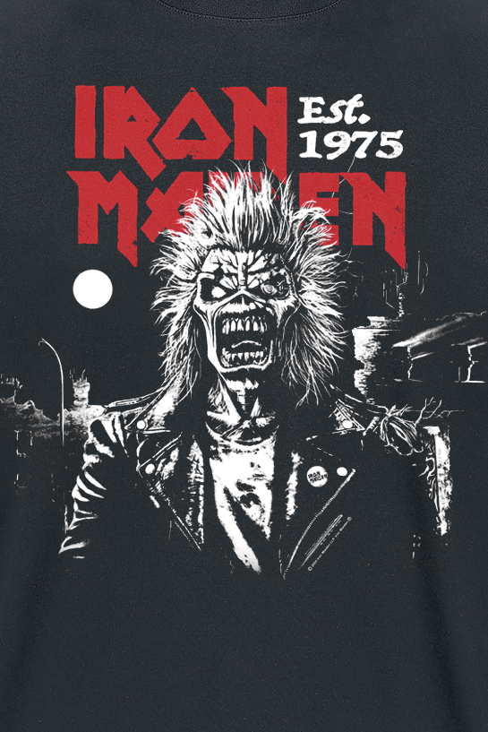 T-Shirt Manches courtes  de Iron Maiden - Portrait Eddie Screaming Straight Logo - S à 4XL - pour Homme - noir - Iron Maiden - View 2