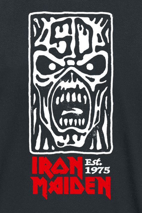 T-Shirt Manches courtes  de Iron Maiden - Stamp Logo 4 - S à L - pour Homme - noir - Iron Maiden - View 2