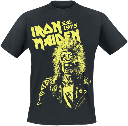 T-Shirt Manches courtes  de Iron Maiden - Est. 1975 - Glow In The Dark - S à XL - pour Homme - noir - Iron Maiden - View 2