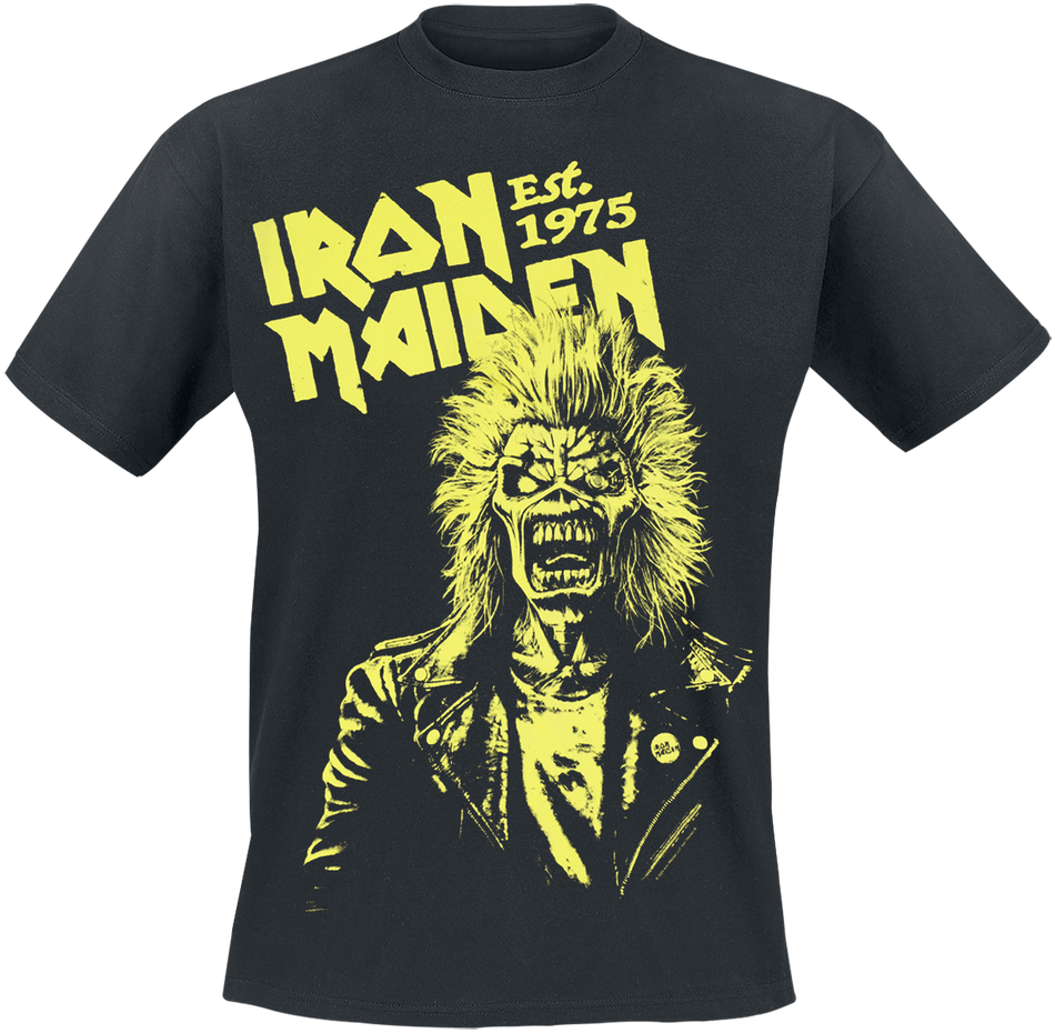 T-Shirt Manches courtes  de Iron Maiden - Est. 1975 - Glow In The Dark - S à XL - pour Homme - noir - Iron Maiden - View 2