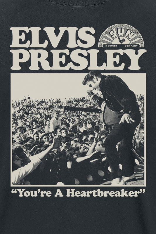 T-Shirt Manches courtes  de Elvis Presley - Heartbreaker - S à 3XL - pour Homme - noir - Elvis Presley - View 2