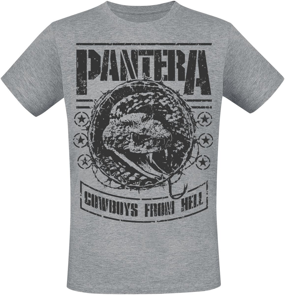 T-Shirt Manches courtes  de Pantera - CFH Stencil Snake - S à 3XL - pour Homme - gris chiné - Pantera