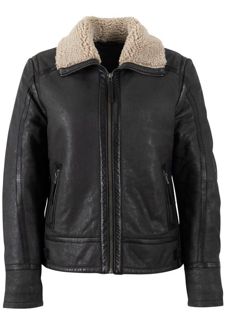 Veste en cuir  de Mauritius - MWIske - S à XL - pour Femme - noir - Mauritius