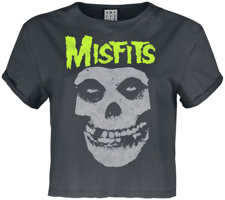 T-Shirt Manches courtes  de Misfits - Amplified Collection - Neon Skull - XS à XL - pour Femme - anthracite - Misfits