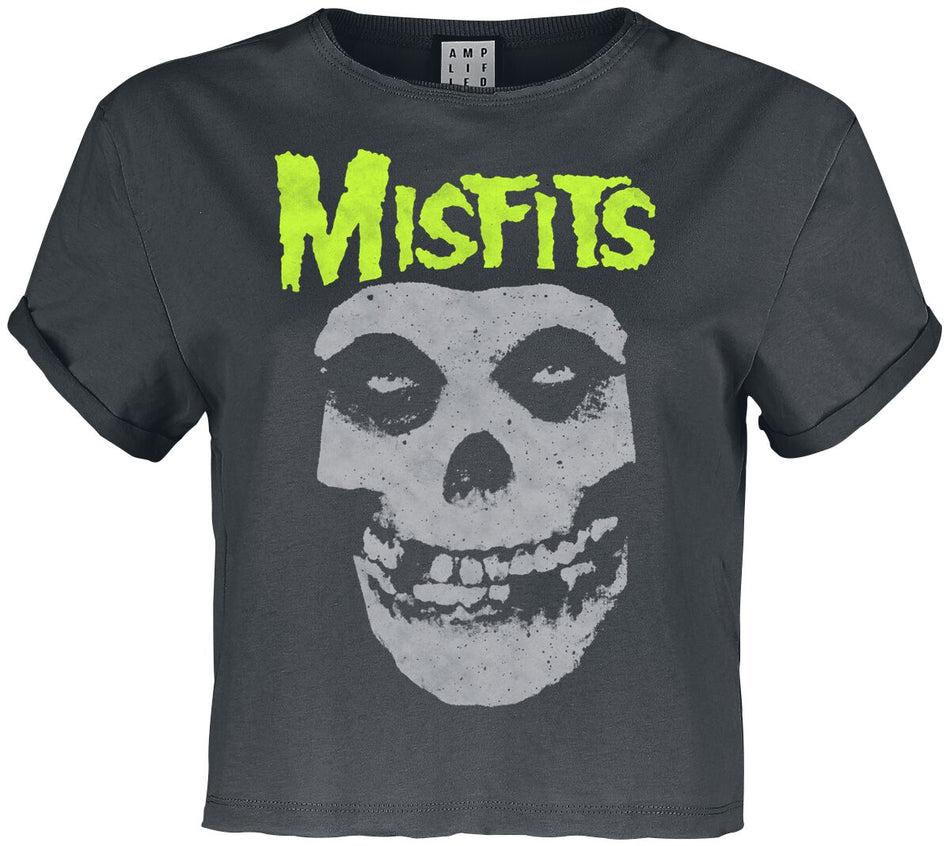 T-Shirt Manches courtes  de Misfits - Amplified Collection - Neon Skull - XS à XL - pour Femme - anthracite - Misfits