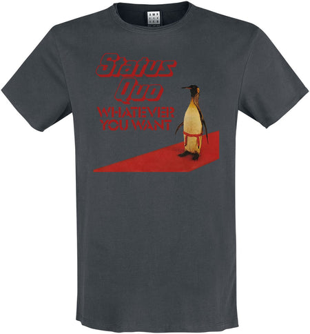 T-Shirt Manches courtes  de Status Quo - Amplified Collection - Whatever Penguin - S à XXL - pour Homme - anthracite - Status Quo