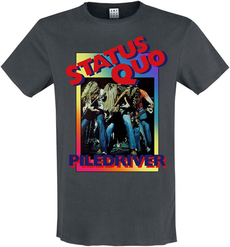 T-Shirt Manches courtes  de Status Quo - Amplified Collection - Piledriver - S à XXL - pour Homme - anthracite - Status Quo