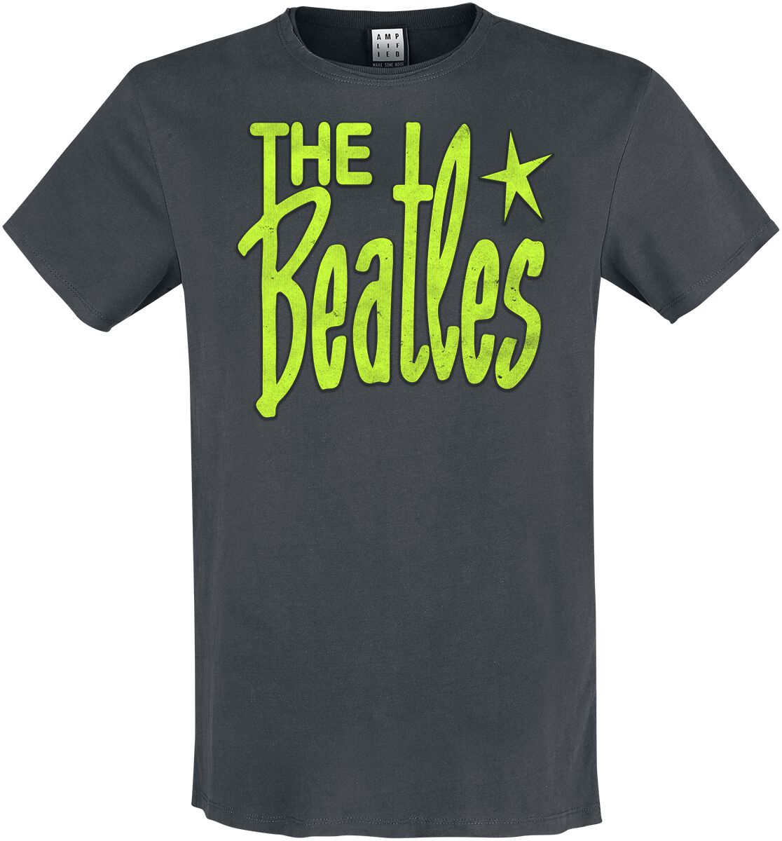 T-Shirt Manches courtes  de The Beatles - Amplified Collection - Retro Logo Neon Green - S à XXL - pour Homme - anthracite - The Beatles