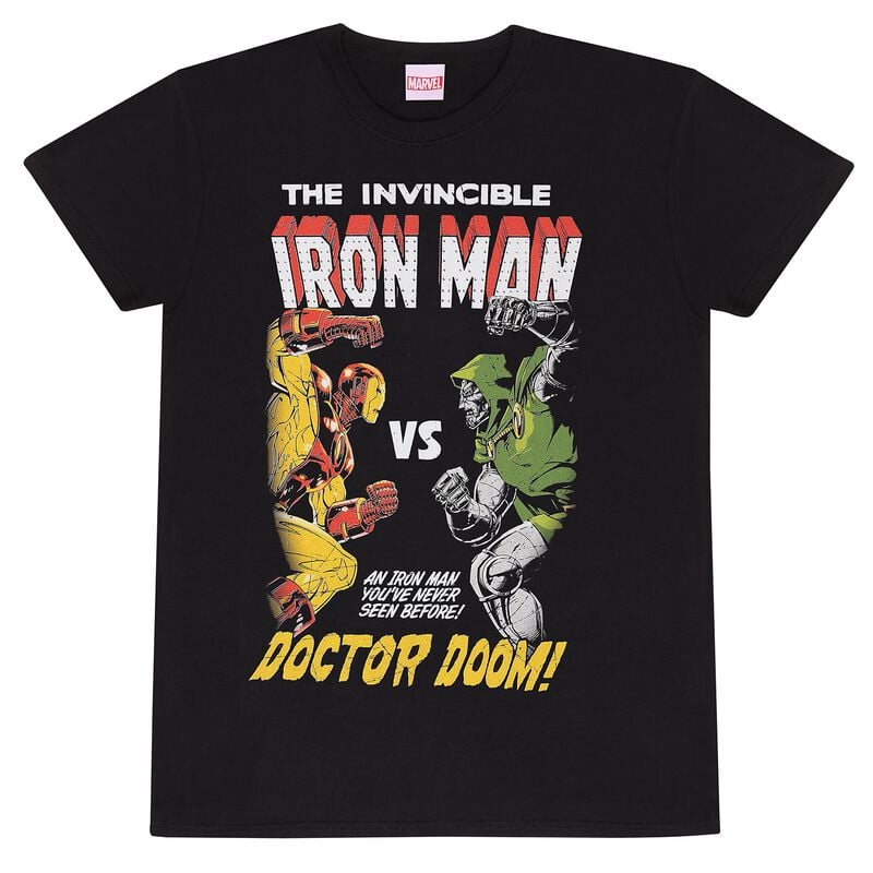 T-Shirt Manches courtes  de Marvel Comics - Iron Man vs Doom - S à XL - pour Homme - noir - Marvel Comics
