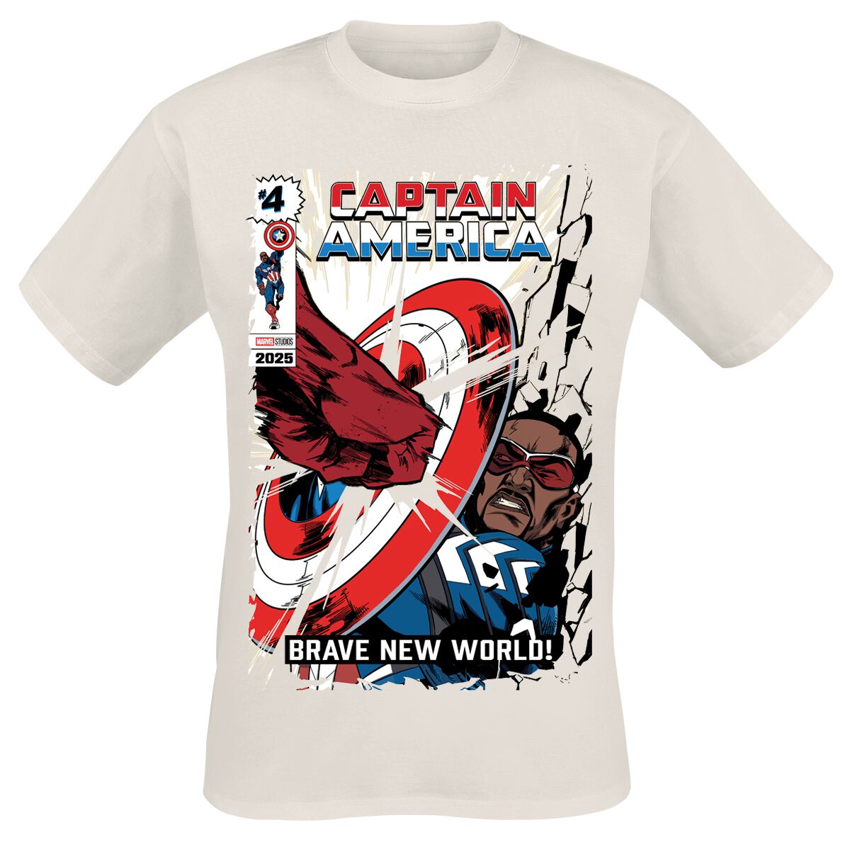 T-Shirt Manches courtes  de Captain America - Brave New World - Impact - S à XXL - pour Homme - naturel - Captain America