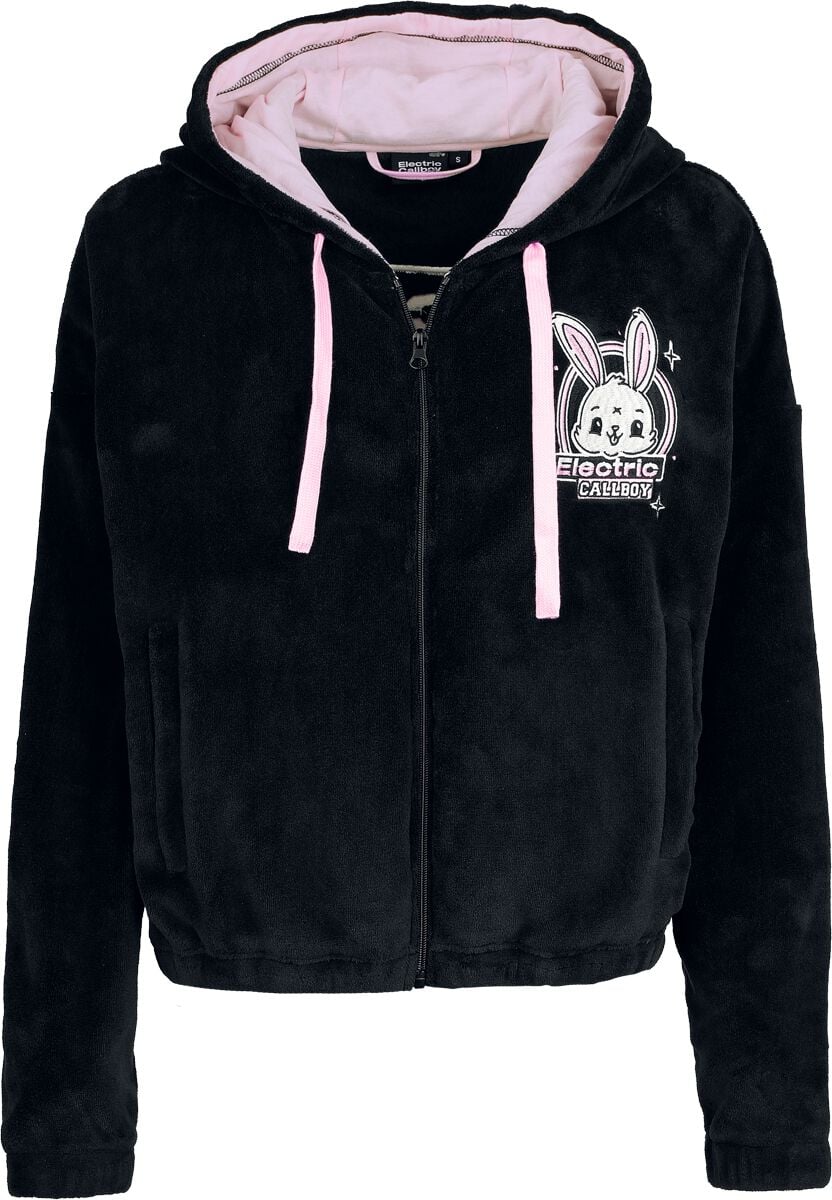 Sweat-shirt zippé à capuche  de Electric Callboy - EMP Signature Collection - S à XXL - pour Femme - noir/rose - Electric Callboy