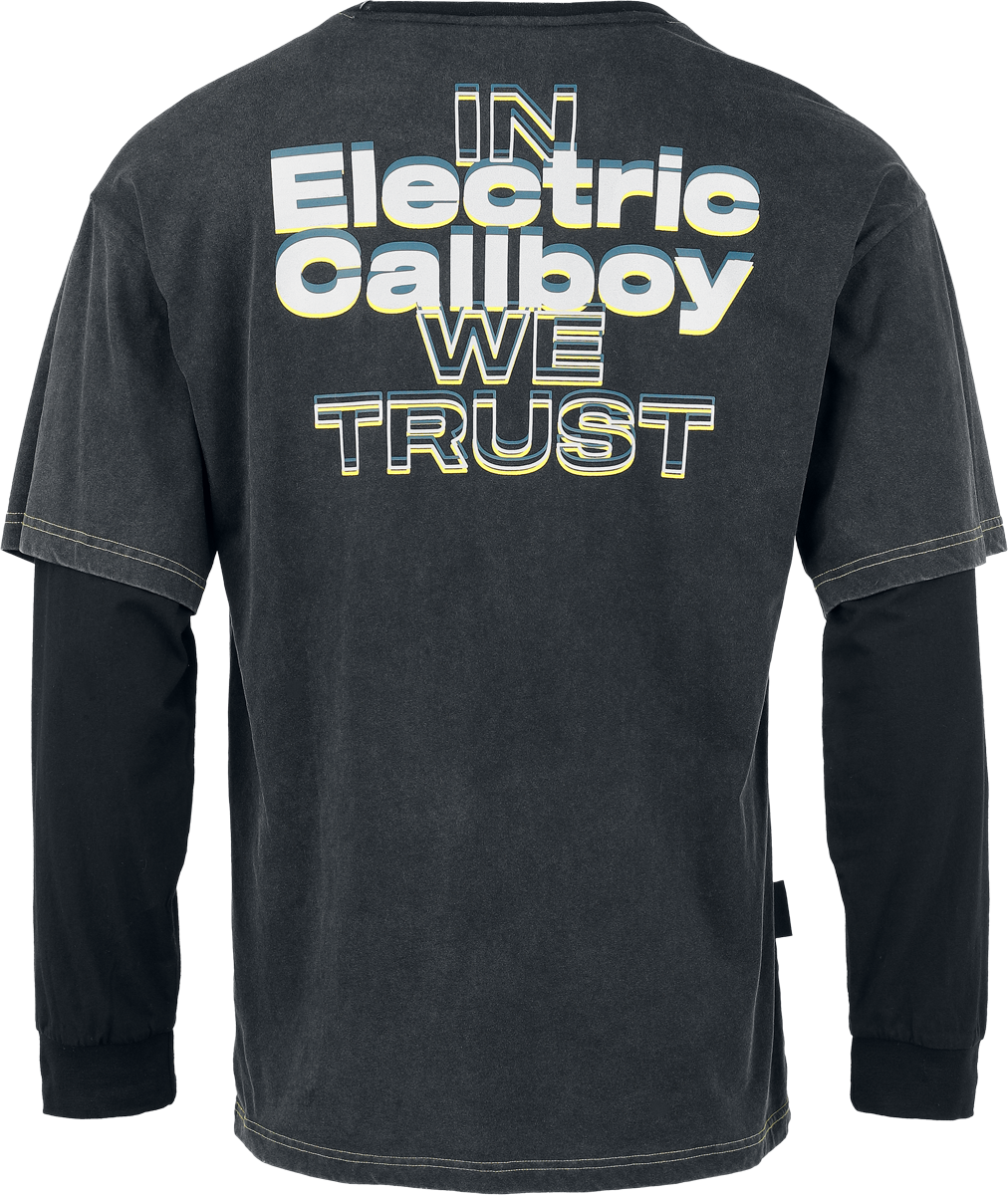 T-shirt manches longues  de Electric Callboy - EMP Signature Collection - S à 3XL - pour Homme - gris foncé/noir - Electric Callboy - View 2
