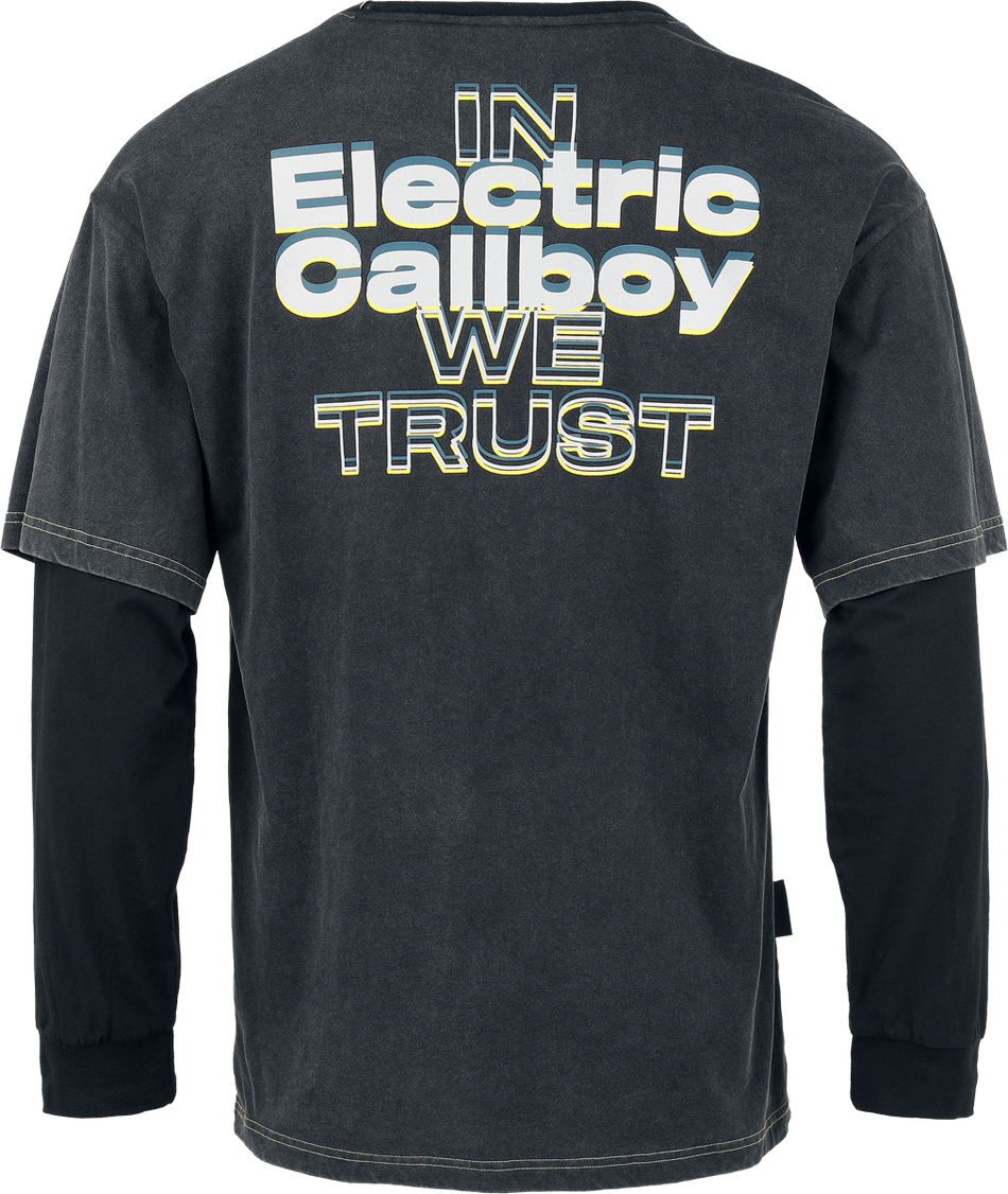 T-shirt manches longues  de Electric Callboy - EMP Signature Collection - S à 3XL - pour Homme - gris foncé/noir - Electric Callboy - View 2