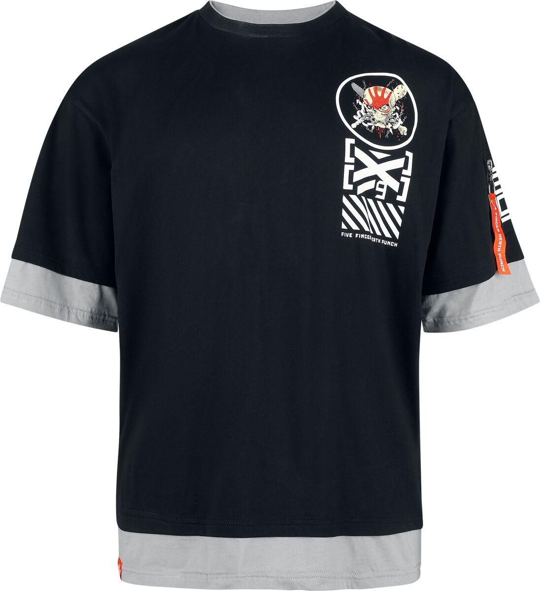 T-Shirt Manches courtes  de Five Finger Death Punch - EMP Signature Collection - Oversize - S à 3XL - pour Homme - noir/gris - Five Finger Death Punch