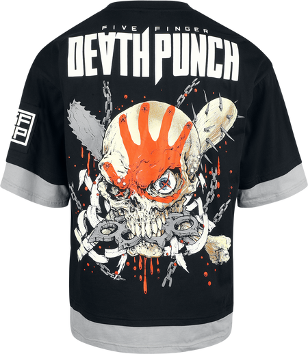T-Shirt Manches courtes  de Five Finger Death Punch - EMP Signature Collection - Oversize - S à 3XL - pour Homme - noir/gris - Five Finger Death Punch - View 2