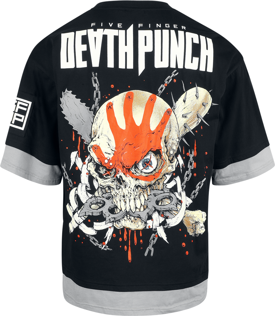 T-Shirt Manches courtes  de Five Finger Death Punch - EMP Signature Collection - Oversize - S à 3XL - pour Homme - noir/gris - Five Finger Death Punch - View 2