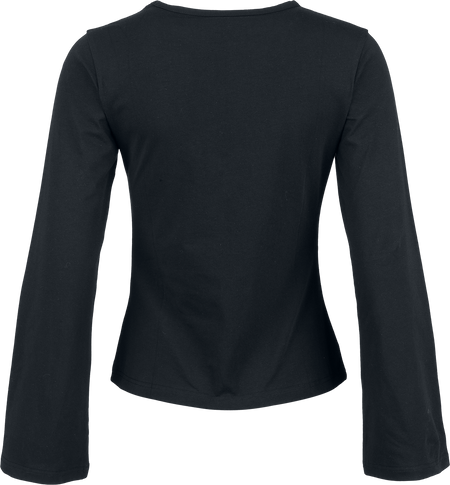 T-shirt manches longues  de Rock Rebel by EMP - Chemise Manches Longues Crânes & Roses - S à XXL - pour Femme - noir - Rock Rebel by EMP - View 2