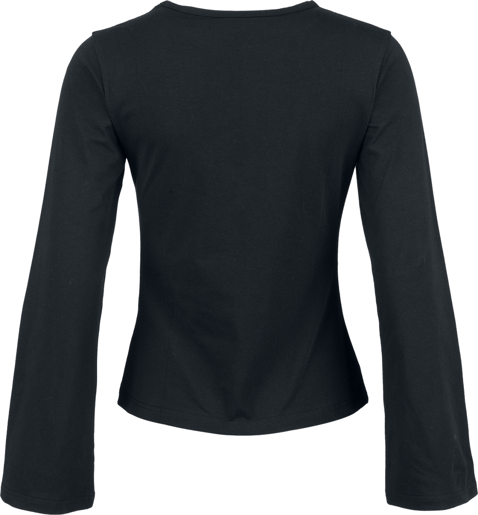 T-shirt manches longues  de Rock Rebel by EMP - Chemise Manches Longues Crânes & Roses - S à XXL - pour Femme - noir - Rock Rebel by EMP - View 2