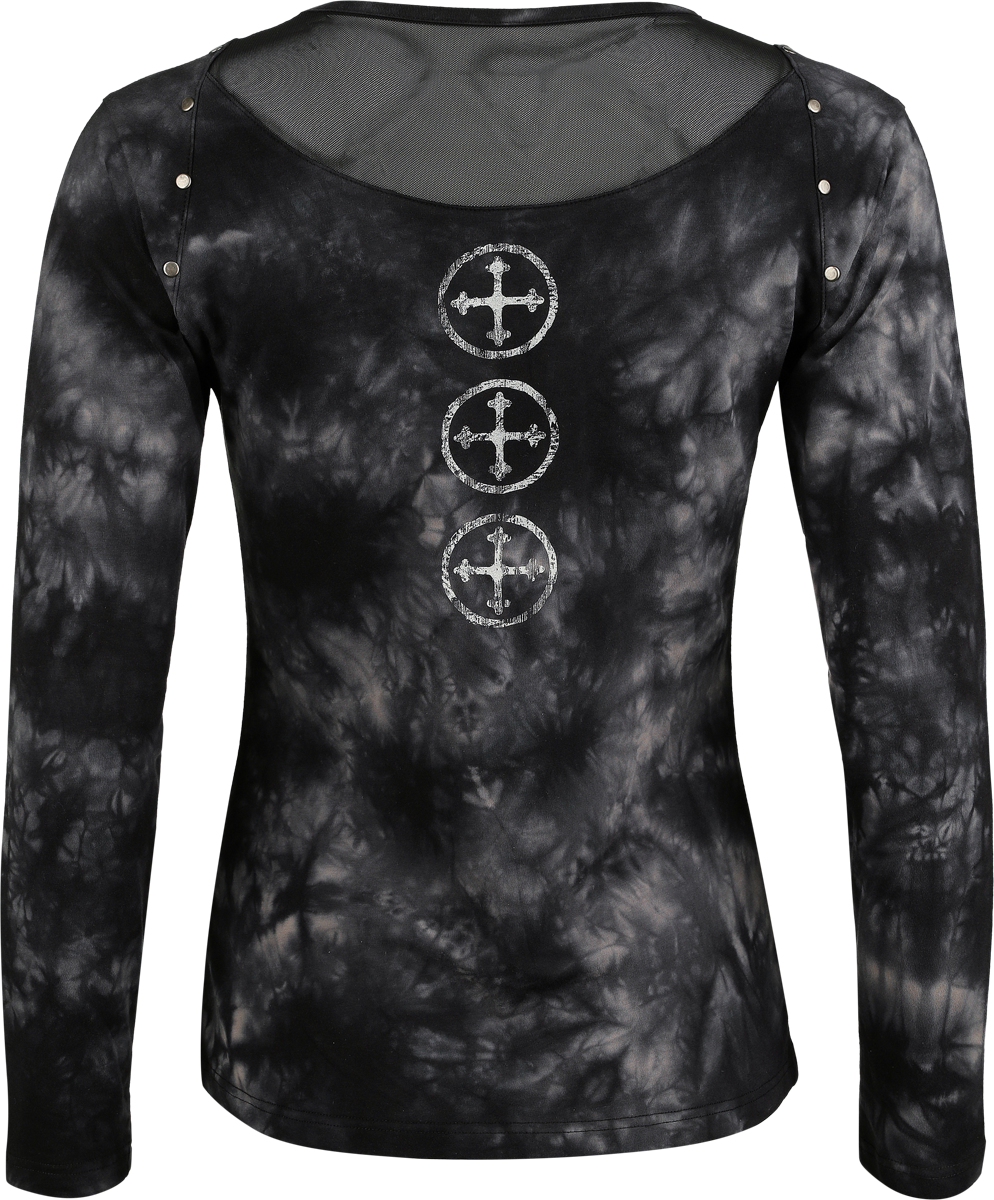 T-shirt manches longues  de Rock Rebel by EMP - Skulls & Details - S à XXL - pour Femme - gris/noir - Rock Rebel by EMP - View 2