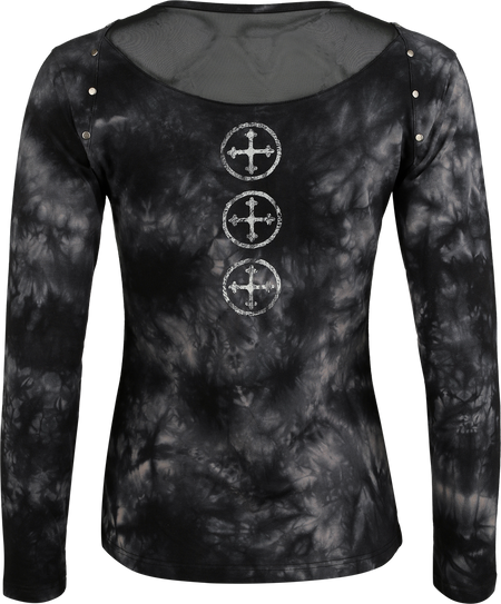 T-shirt manches longues  de Rock Rebel by EMP - Skulls & Details - S à XXL - pour Femme - gris/noir - Rock Rebel by EMP - View 2