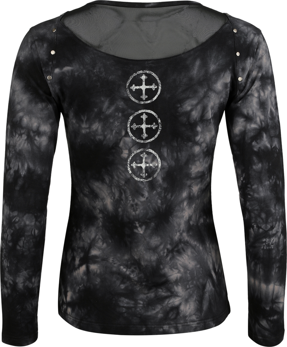 T-shirt manches longues  de Rock Rebel by EMP - Skulls & Details - S à XXL - pour Femme - gris/noir - Rock Rebel by EMP - View 2