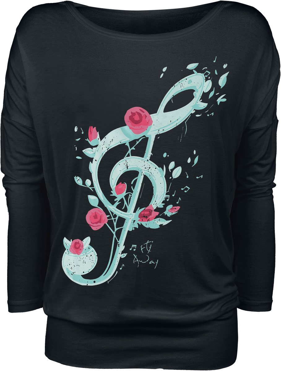 T-shirt manches longues  de Full Volume by EMP - Music and Roses - S à XXL - pour Femme - noir - Full Volume by EMP - View 2