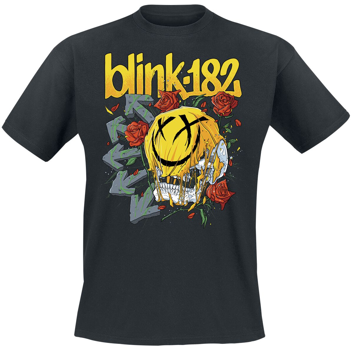 T-Shirt Manches courtes  de Blink-182 - Skull Smile - S à XXL - pour Homme - noir - Blink-182