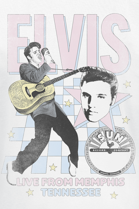 T-Shirt Manches courtes  de Elvis Presley - Live From Memphis - S à XXL - pour Homme - blanc - Elvis Presley - View 2