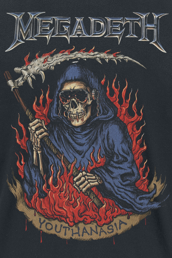 T-Shirt Manches courtes  de Megadeth - Youthanasia Flames - S à 4XL - pour Homme - noir - Megadeth - View 2