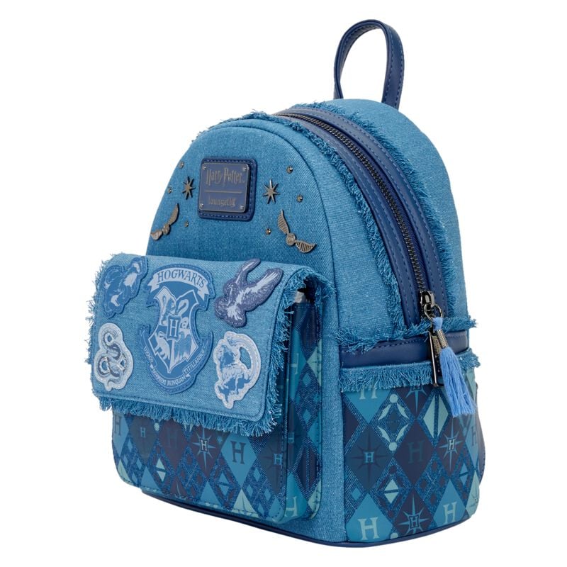 Mini Sac À Dos  de Harry Potter - Loungefly - Poudlard - Denim - pour Unisexe - bleu foncé - Harry Potter