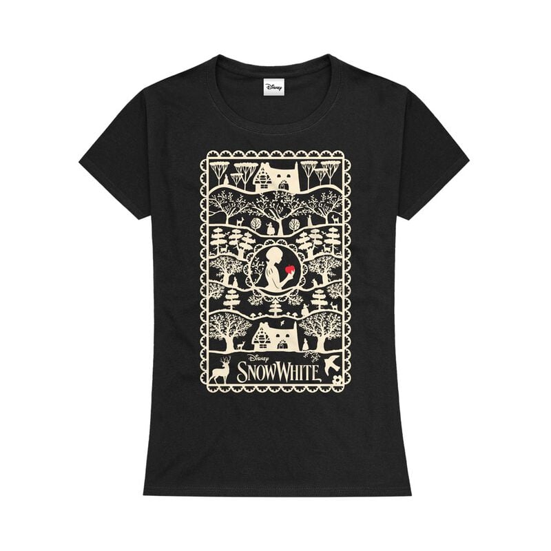 T-Shirt Manches courtes Disney de Blanche-Neige Et les Sept Nains - Découpage - S à XXL - pour Femme - noir - Blanche-Neige Et les Sept Nains