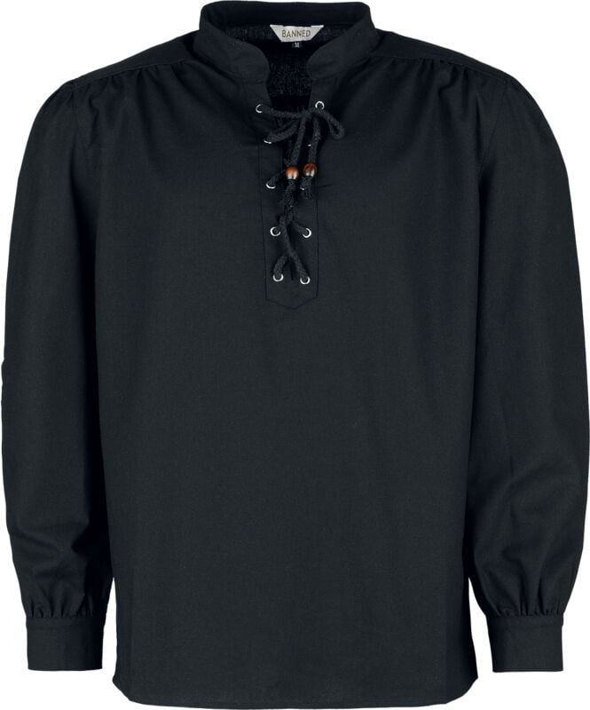 Chemise  de Banned Alternative - Chemise Médiévale - Noire - M à XL - pour Homme - noir - Banned Alternative