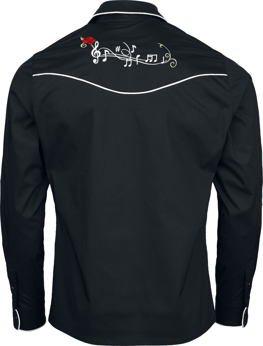 Chemise manches longues Rockabilly de Banned Alternative - Rockabilly Bass - M à XXL - pour Homme - noir - Banned Alternative - View 2