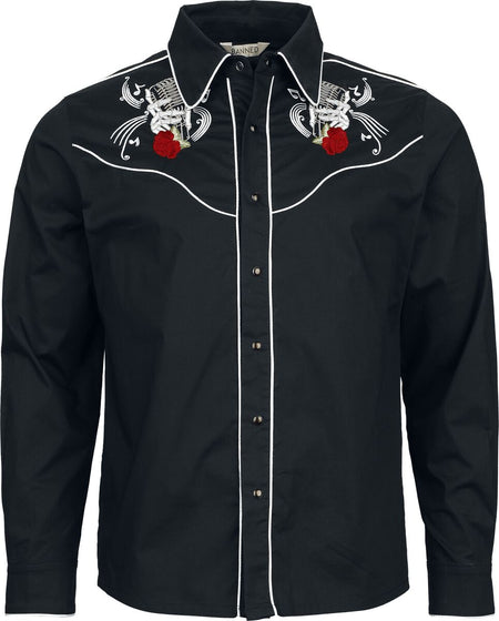 Chemise manches longues Rockabilly de Banned Alternative - Rockabilly Mic - M à XXL - pour Homme - noir - Banned Alternative