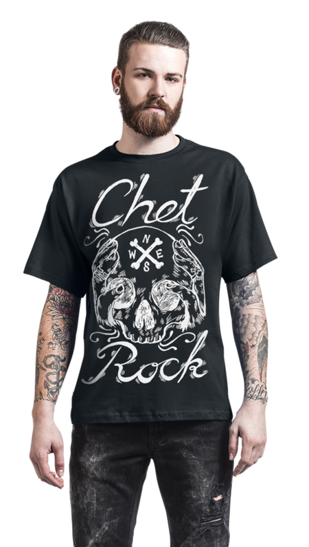 T-Shirt Manches courtes Rockabilly de Chet Rock - Chet Rock Skull Black - M à L - pour Homme - noir - Chet Rock - View 2
