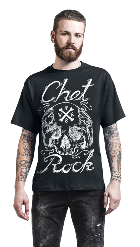 T-Shirt Manches courtes Rockabilly de Chet Rock - Chet Rock Skull Black - M à L - pour Homme - noir - Chet Rock - View 2