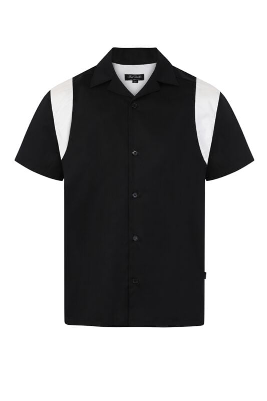 Chemise manches courtes Rockabilly de Chet Rock - Guitar Head Bowling Shirt Black - S à XL - pour Homme - noir - Chet Rock