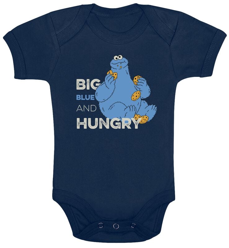 Body  de Sesame Street - Krümelmonster - Big Blue And Hungry - 50/56 à 74/80 - pour filles & garçonse - bleu - Sesame Street