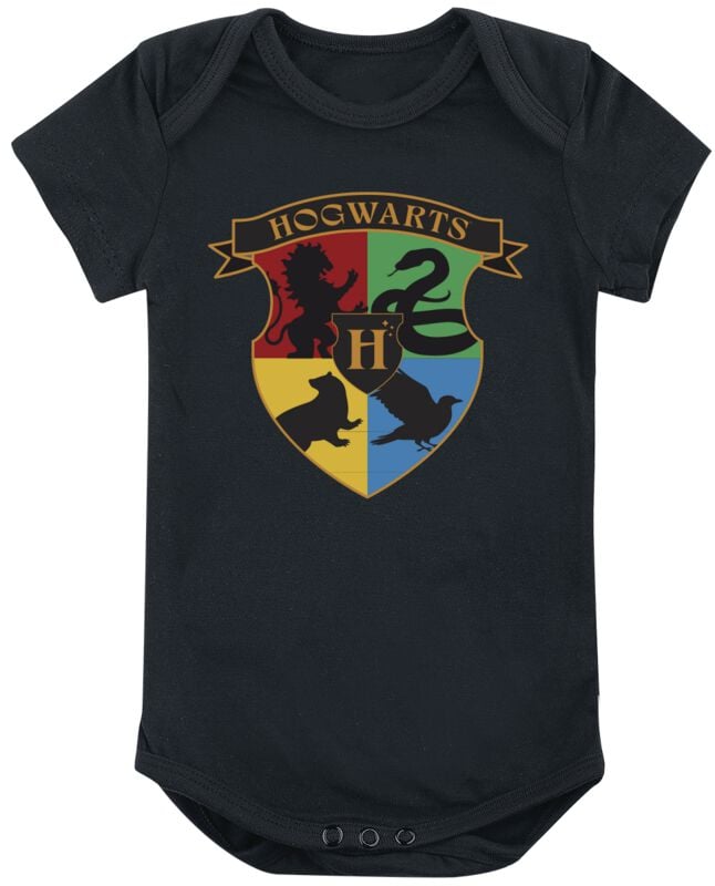 Body  de Harry Potter - Blason Poudlard - 50/56 à 62/68 - pour filles & garçonse - noir - Harry Potter
