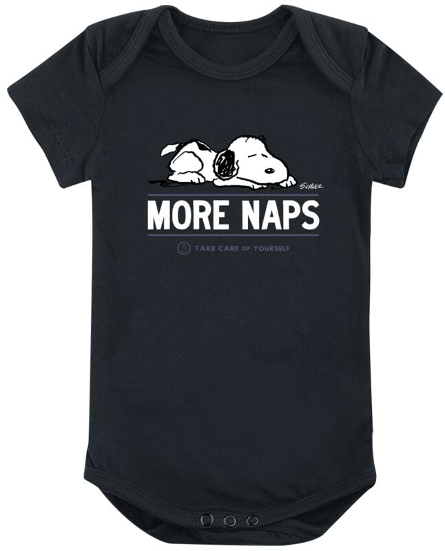 Body  de Snoopy - Snoopy - More Naps - 50/56 à 74/80 - pour filles & garçonse - noir - Snoopy