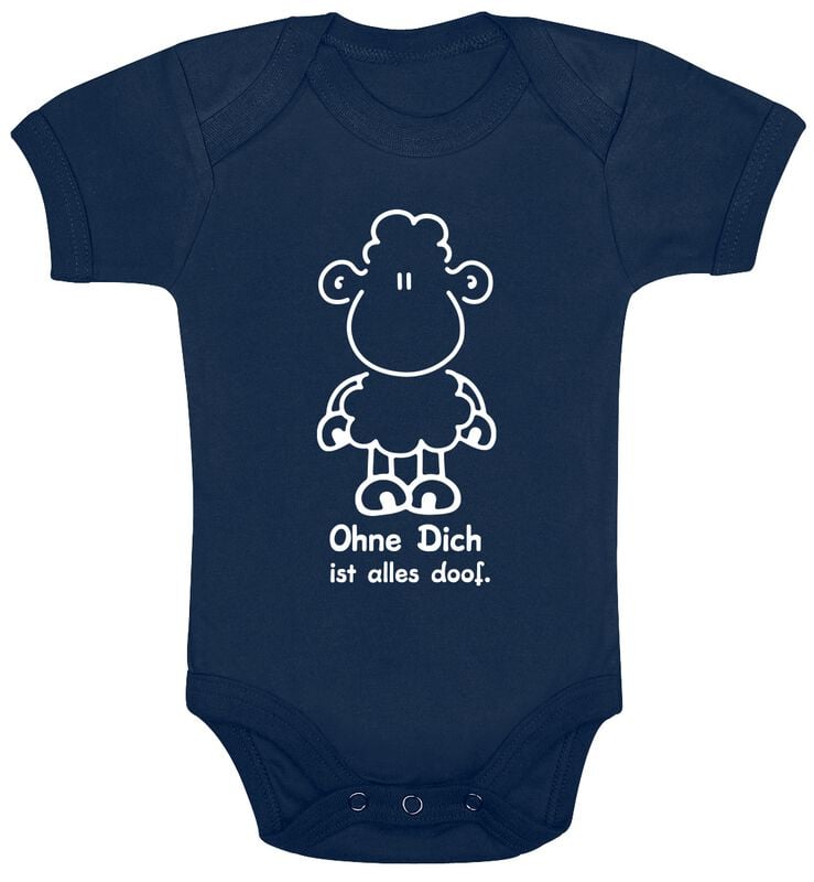 Body  de Sheepworld - Ohne Dich ist alles doof. - 50/56 à 86/92 - pour filles & garçonse - bleu - Sheepworld