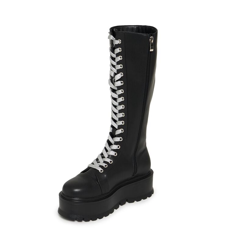 Bottes lacées Gothic de KOI - Monster High - Frankie Stein Firecracker Long Platform Boots - EU36 à EU43 - pour Femme - noir/vert - KOI