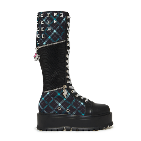 Bottes lacées Gothic de KOI - Monster High - Frankie Stein Firecracker Long Platform Boots - EU36 à EU43 - pour Femme - noir/vert - KOI - View 2