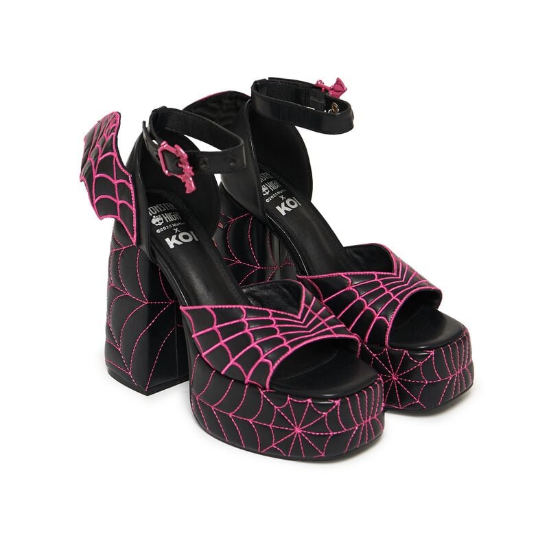 Talons hauts Gothic de KOI - Monster High - Haunt Couture Padded Chunky Heel - EU36 à EU43 - pour Femme - noir/rose - KOI