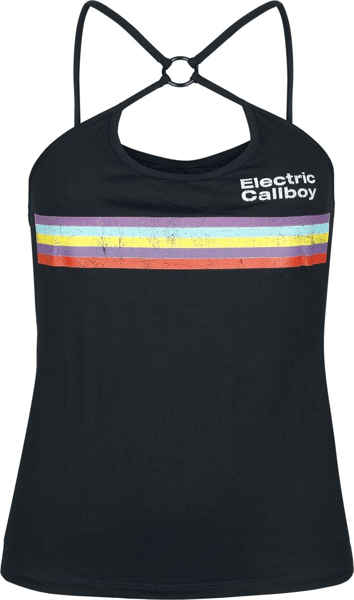 Top  de Electric Callboy - Stripe - M à 4XL - pour Femme - noir - Electric Callboy