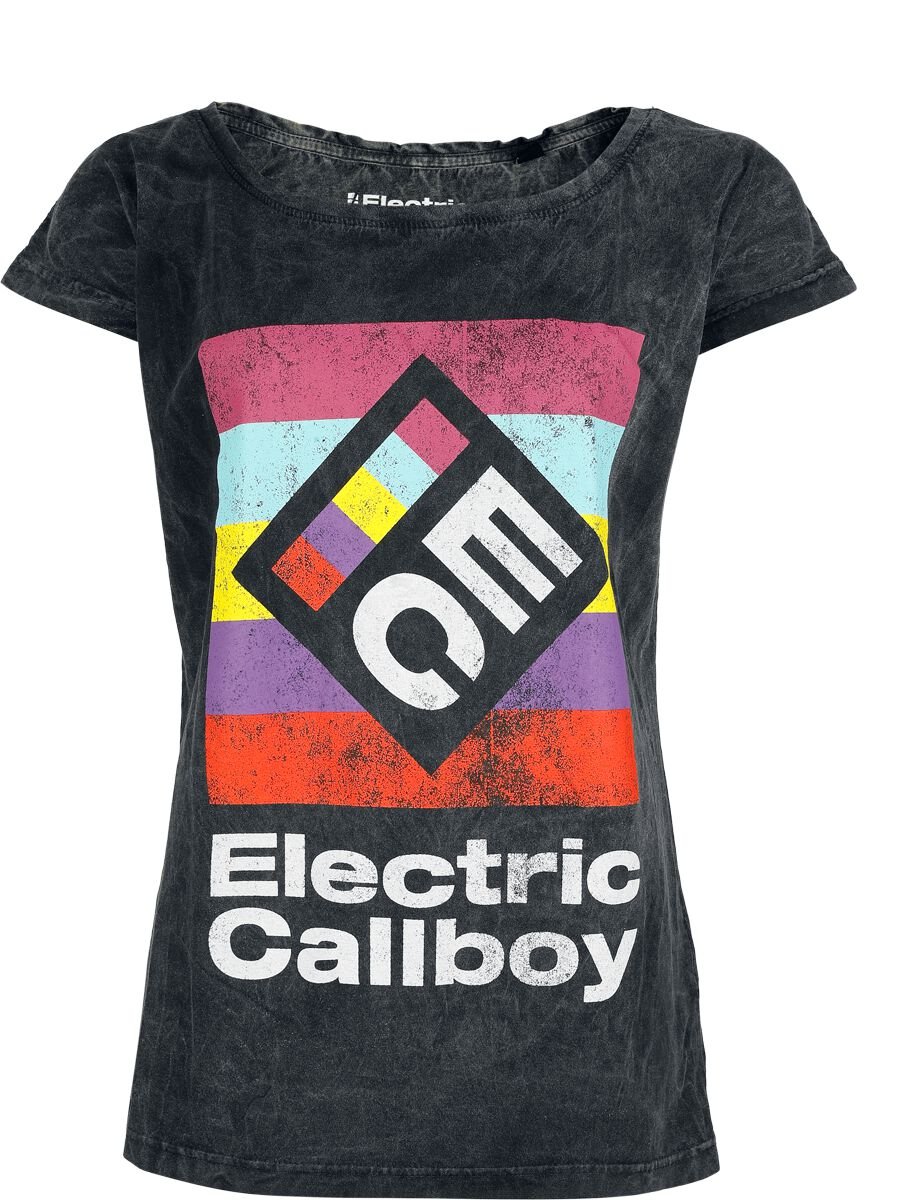 T-Shirt Manches courtes  de Electric Callboy - Square Logo - S à 4XL - pour Femme - gris - Electric Callboy