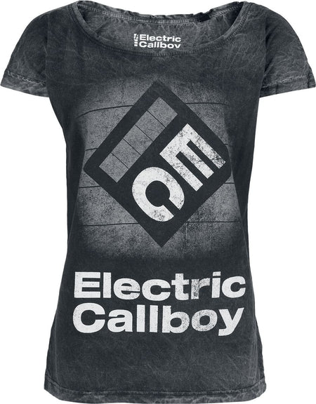 T-Shirt Manches courtes  de Electric Callboy - Square Logo - S à 4XL - pour Femme - gris - Electric Callboy