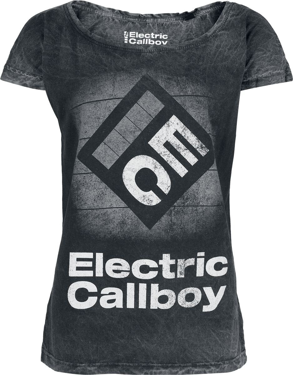 T-Shirt Manches courtes  de Electric Callboy - Square Logo - S à 4XL - pour Femme - gris - Electric Callboy